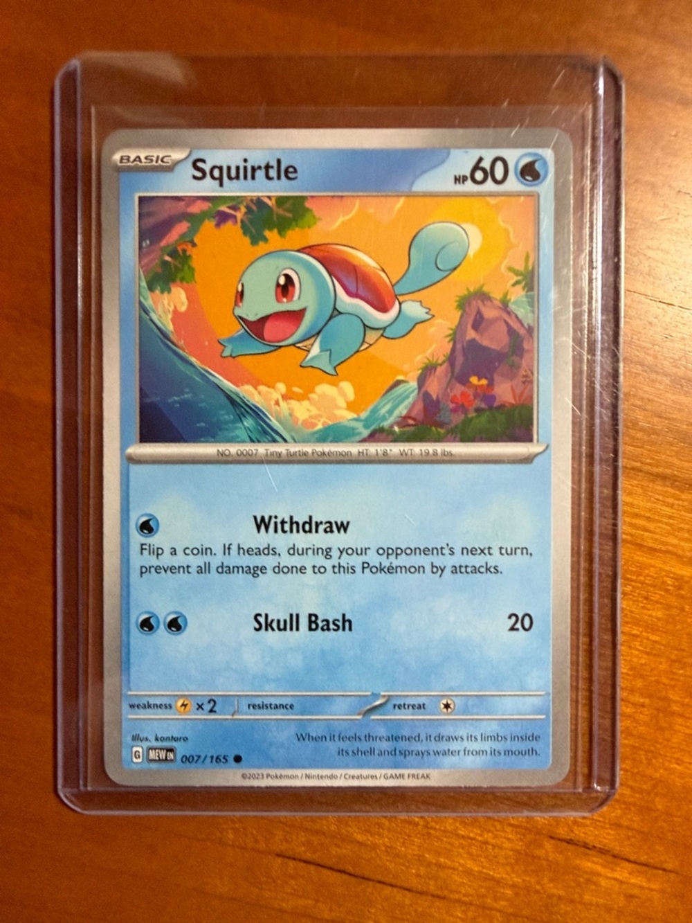 Pokemon Squirtle Blue and Red Trading Card